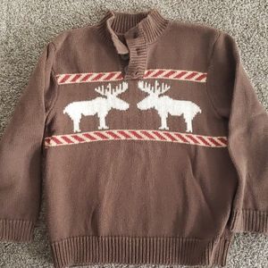 Boys brown moose sweater